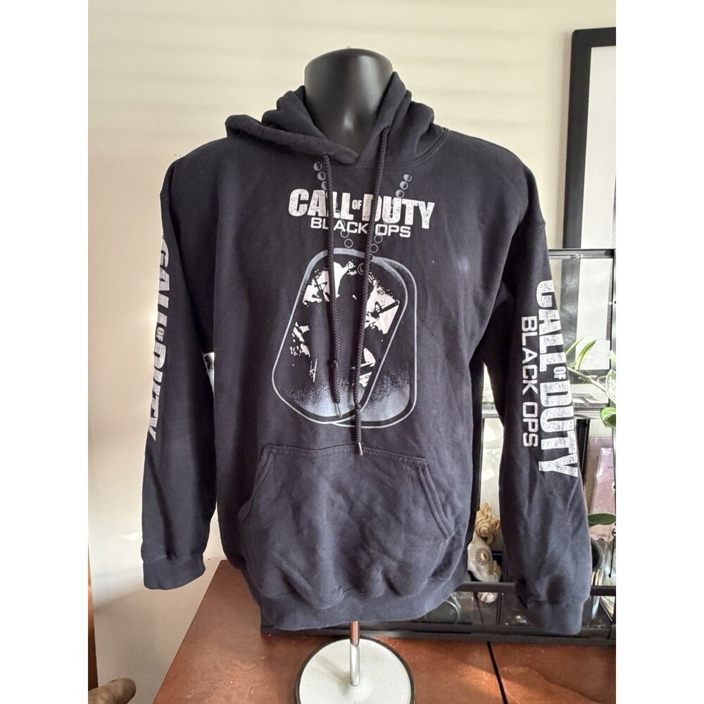 Call of Duty Black Ops Promo Hoodie Game Dog Tags Black Size M
